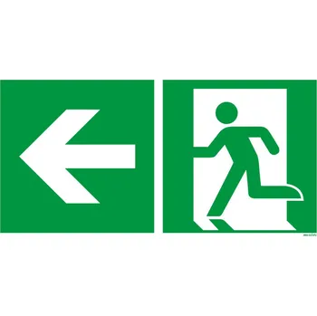 Bezpečnostní tabulka Únikový východ vlevo, ISO 7010, z hliníku, 400 x 200 mm, BJ = 5 kusů