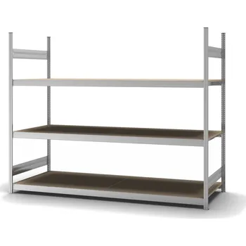 Dílenský regál Regál s policemi z dřevotřísky hofe, základní pole, 3 úrovně, police 2500 mm, 2570 x 835 x 2000 mm