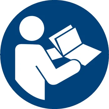 Příkazová značka Dbát instrukcí, ISO 7010, fólie samolepicí, 200 mm, BJ = 10 ks