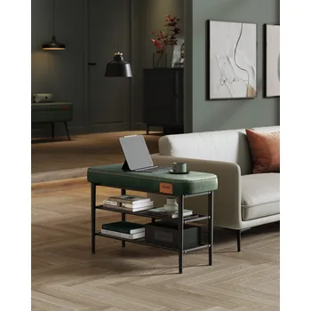 Úložný box Úložná lavice z umělé kůže 30 x 80 x 50 cm | tmavě zelená