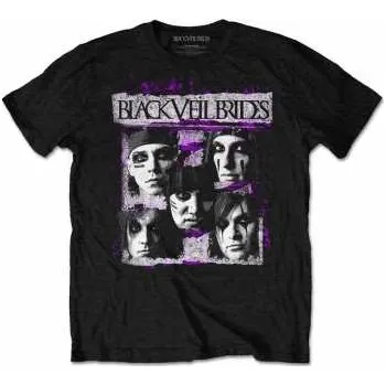 Pánské tričko Merch Black Veil Brides: Tričko Grunge Faces S