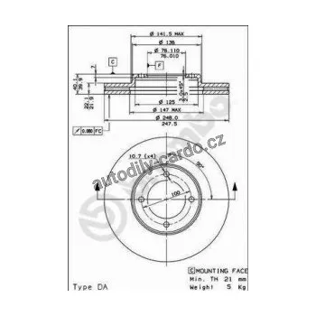 Brzdový kotouč Brzdový kotouč BREMBO 09.5678.10