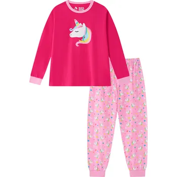 Dívčí pyžamo - Wolf & Wolfie S2552, sytě růžová Barva: Růžová, Velikost: 122