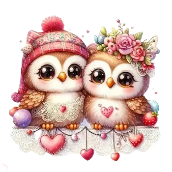 Nažehlovací obrázek - zimní sovičky (18,0 x 17,0 cm)