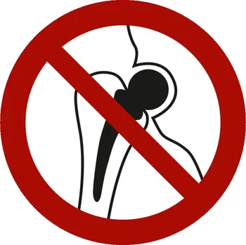 Zákazové značky Zákaz osobám s kovovými implantáty, ISO 7010, z plastu, 200 mm, BJ = 10 ks
