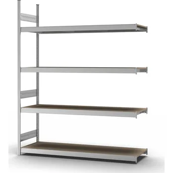 Dílenský regál Regál s policemi z dřevotřísky hofe, nástavné pole, 4 úrovně, police 2000 mm, 2020 x 535 x 2500 mm