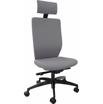 Kancelářská židle DENIOS Stilo ES operator, technika Syncro-Quickshift, opěrka krku, šedá
