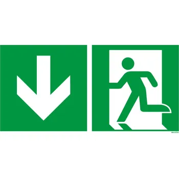 Bezpečnostní tabulka Nouzový východ, ISO 7010, z hliníku, 400 x 200 mm, BJ = 5 kusů