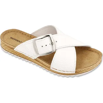 Dámské pantofle Kožené dámské pantofle přezůvky Befado Home&Go 158D295 s koženou stélkou bílé velikost: 39