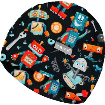 Čepice Unuo Dětská čepice fleecová Sport Roboti M (49-52 cm)