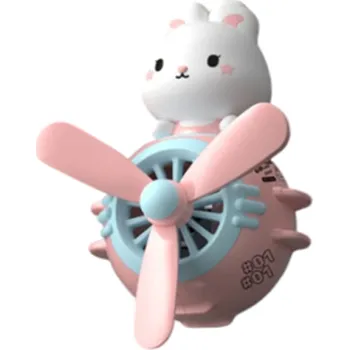 1 ks magnetický klip na ventilaci auta Aromaterapie Bílý králík s vrtulí Roztomilá kreslená postavička Stylová dekorace interiéru