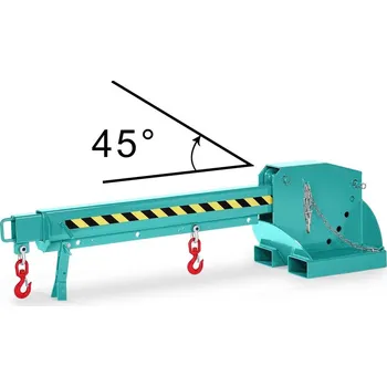 Paletový vozík Jeřábové rameno, výsuvné a výškově nastavitelné, nosnost 1250-8000 kg, tyrkisové