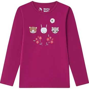 Dívčí tričko - Wolf & Wolfie S2541A, fialovorůžová Barva: Fialovorůžová, Velikost: 122