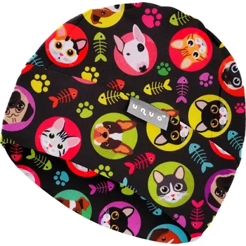 Čepice Unuo Dětská čepice fleecová Sport Kočka pes Holka L (53-56 cm)