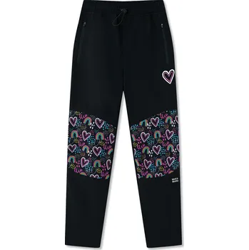 Dívčí kalhoty Dívčí softshellové kalhoty, zateplené - Wolf & Wolfie B2591B, černá / srdíčka Barva: Černá, Velikost: 128