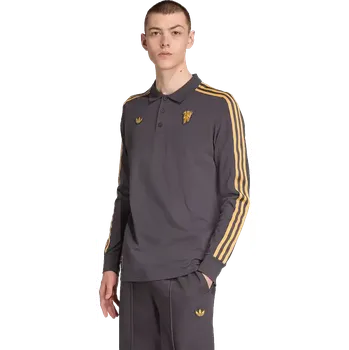 Pánské polo tričko Adidas Manchester United 25/26 Terrace Icons DR šedé