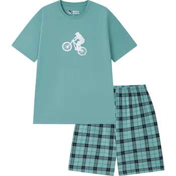 Pánské pyžamo Pánské pyžamo - Wolf & Wolfie S2575D, zelinkavá Barva: Zelinkavá, Velikost: XXL