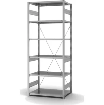 Dílenský regál Regál hofe, základní pole, 6 úrovní, křížová podpěra, zatížení pole 240 kg, 1060 x 635 x 2500 mm