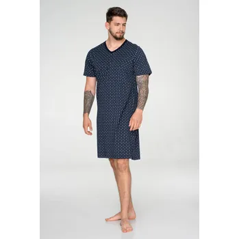 Pánská noční košile TIMO Timo | Bavlněná pánská noční košile s krátkým rukávem Mens Cross - M / 58