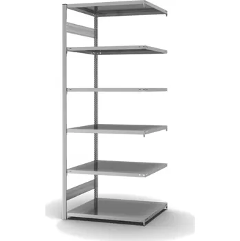 Dílenský regál Policový regál hofe, nástavné pole, 6 úrovní, zatížení pole 130 kg, 1010 x 835 x 2500 mm