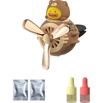 1 ks magnetický klip na ventilaci auta Aromaterapie Kachna s medvědím oblekem s vrtulí Roztomilá kreslená postavička Dekorace interiéru