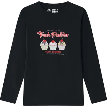 Dívčí tričko Dívčí tričko - Wolf & Wolfie S2543A, černá Barva: Černá, Velikost: 152
