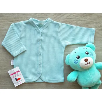 Kojenecká bunda AMÁLKA Bavlněný žebrovaný kojenecký kabátek, Mojito Velikost: 68