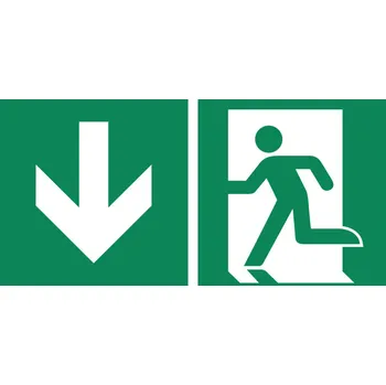 Cedule Nouzový východ nahoru, ISO 7010, z plastu, 400 x 200 mm, BJ = 5 ks