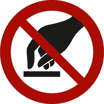 Zákazová značka Nedotýkat se, ISO 7010, samolepicí fólie, 100 mm, BJ = 10 ks