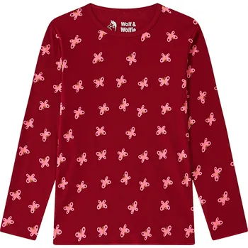 Dívčí tričko Dívčí tričko - Wolf & Wolfie S2541B, bordo Barva: Bordo, Velikost: 104