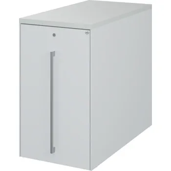 Jednací stůl Výsuvná skříň do kanceláře C+P Asisto, 430 x 800 x 740 mm, světle šedá, levá