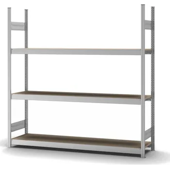 Dílenský regál Regál s policemi z dřevotřísky hofe, základní pole, 3 úrovně, police 2000 mm, 2070 x 435 x 2000 mm