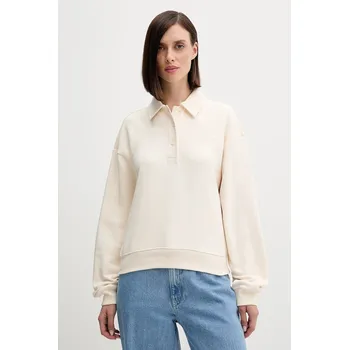 Dámská mikina Bavlněná mikina Lacoste dámská, béžová barva, hladká, SF0351 01X, vel. 36