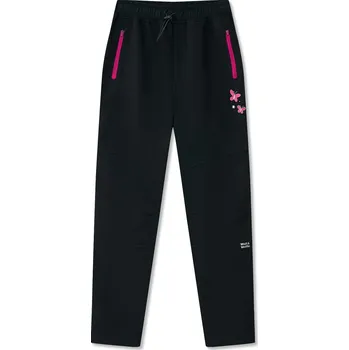 Dívčí kalhoty Dívčí softshellové kalhoty, zateplené - Wolf & Wolfie B2592, černá / motýlci Barva: Černá, Velikost: 122