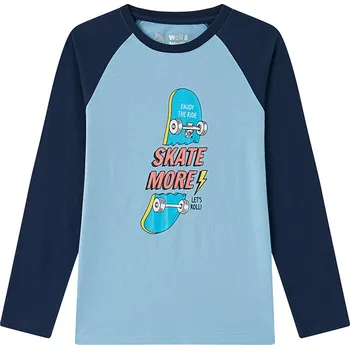 Chlapecké tričko - Wolf & Wolfie S2533A, světle modrá Barva: Modrá, Velikost: 152