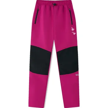 Dívčí kalhoty Dívčí softshellové kalhoty, zateplené - Wolf & Wolfie B2592, růžová / motýlci Barva: Růžová, Velikost: 116