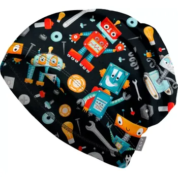 Čepice Unuo Dětská čepice fleecová Homeless Roboti S (45-48 cm)