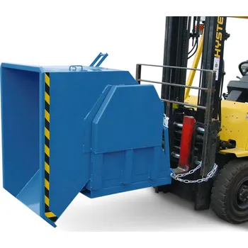 Přepravník Výklopná nádrž na těžký náklad, z oceli, objem 500 litrů, modrá