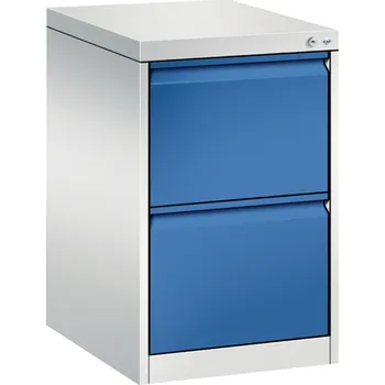 Jednací stůl Zásuvková kartotéka C+P Acurado, pro závěsné desky, 433 x 590 x 733 mm, sv. šedá / modrá