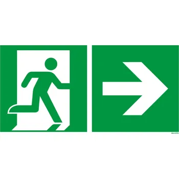 Bezpečnostní tabulka Únikový východ vpravo, ISO 7010, fólie samolepicí, 400 x 200 mm, BJ = 10 kusů