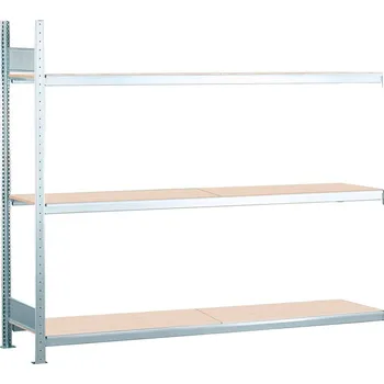 Dílenský regál Regál s policemi z dřevotřísky SCHULTE, nástavné pole, 3 úrovně, police 2500 mm, 2506x836x2000 mm