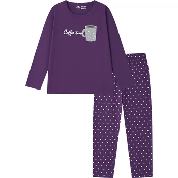 Dámské pyžamo Dámské pyžamo - Wolf & Wolfie D2544B, fialová Barva: Fialová, Velikost: S