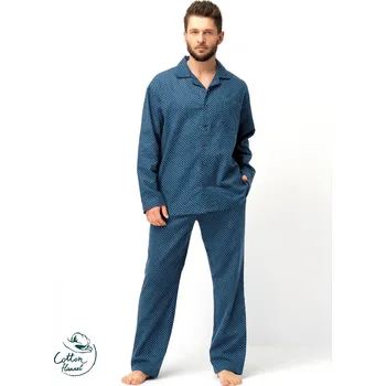 Pánské pyžamo Pánské pyžamo Key MNS 815 B25 délka/r M-2XL na zip tmavě modrá L