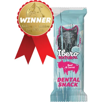 Pamlsek pro psa Ibero Cold Pressed Dental Snack Hovězí/Mrkev S/M (3ks)