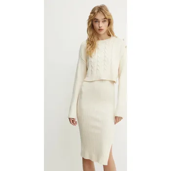 Dámské šaty Šaty a svetr Morgan RMNATE béžová 01X, vel. L