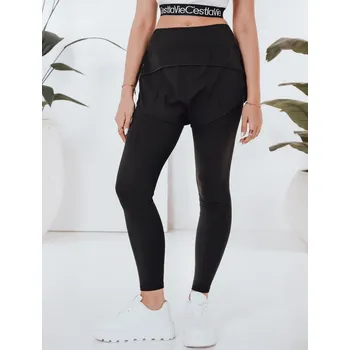 Černé dámské sportovní legíny s kraťasy GIRLJUMP UY2722 Velikost: XL