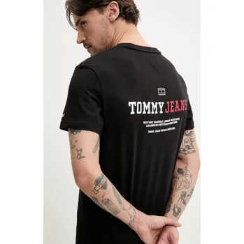 Pánská móda Bavlněné tričko Tommy Jeans DM0DM20815 černá 99X, vel. M