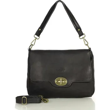 Kabelka Kožená kabelka přes rameno Mazzini M11M černá