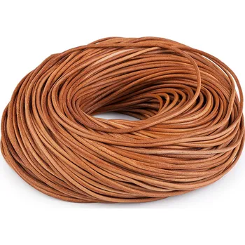 Hobby drát Kožená šňůrka kulatá Ø3 mm metráž Varianta: 1 přírodní stř. mat, Balení: 1 m