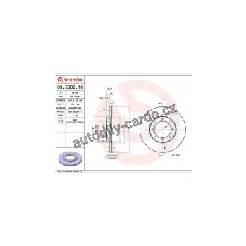 Brzdový kotouč Brzdový kotouč BREMBO 09.5009.10 - MITSUBISHI